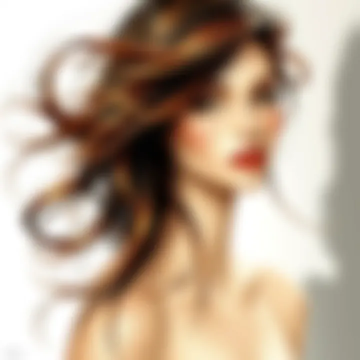 The Intersection of Hair and Fashion: An Artistic Exploration An abstract art piece showing the relationship between hair and fashion trends