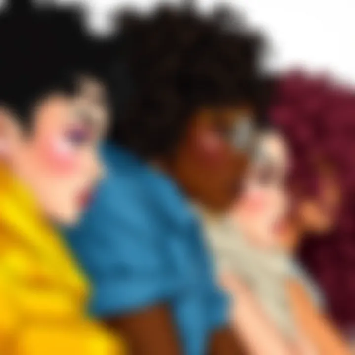 Diversity in Hair: A Canvas of Personal Expression A vibrant, artistic representation of different hair textures and colors