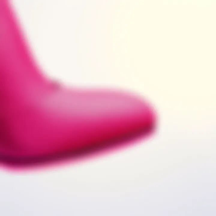 Textured Material of Pink Heels Close-up of a pink heel showcasing unique material