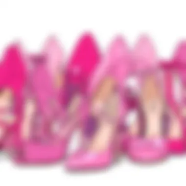 Diverse Styles of Pink Heels Variety of pink heel styles displayed together