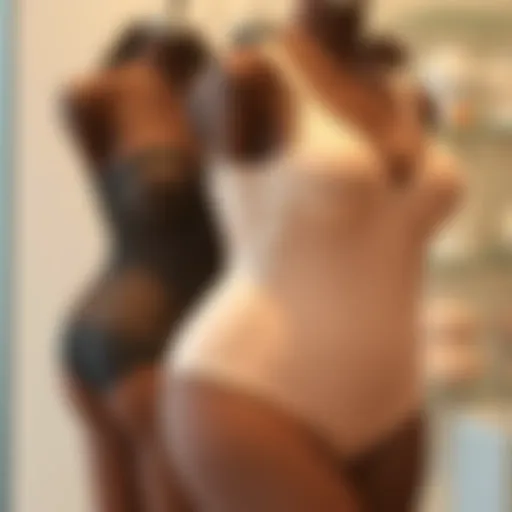 Stylish plus size butt lifter shapewear on display