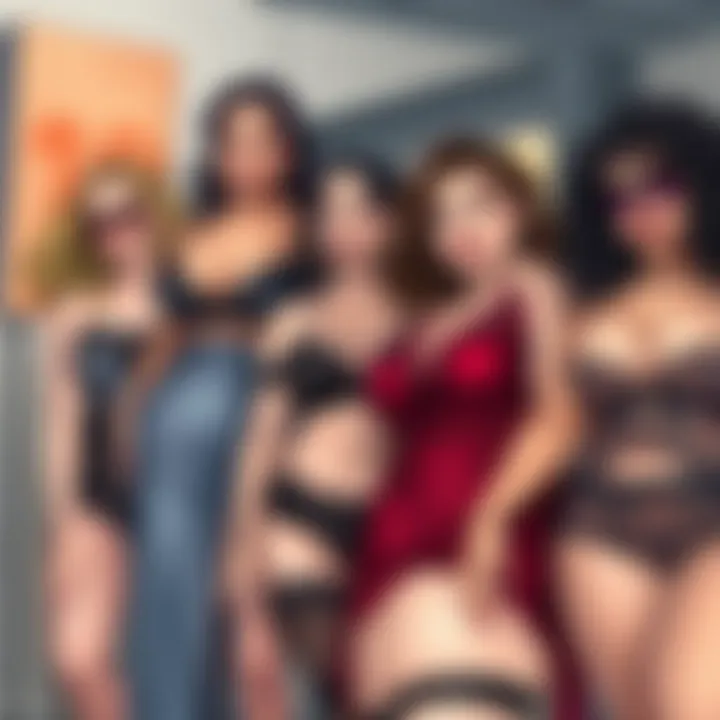 Fashionable plus size lingerie collection showcasing diverse styles
