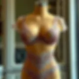 Elegant lace plus size lingerie set displayed on a mannequin