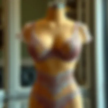 Elegant lace plus size lingerie set displayed on a mannequin