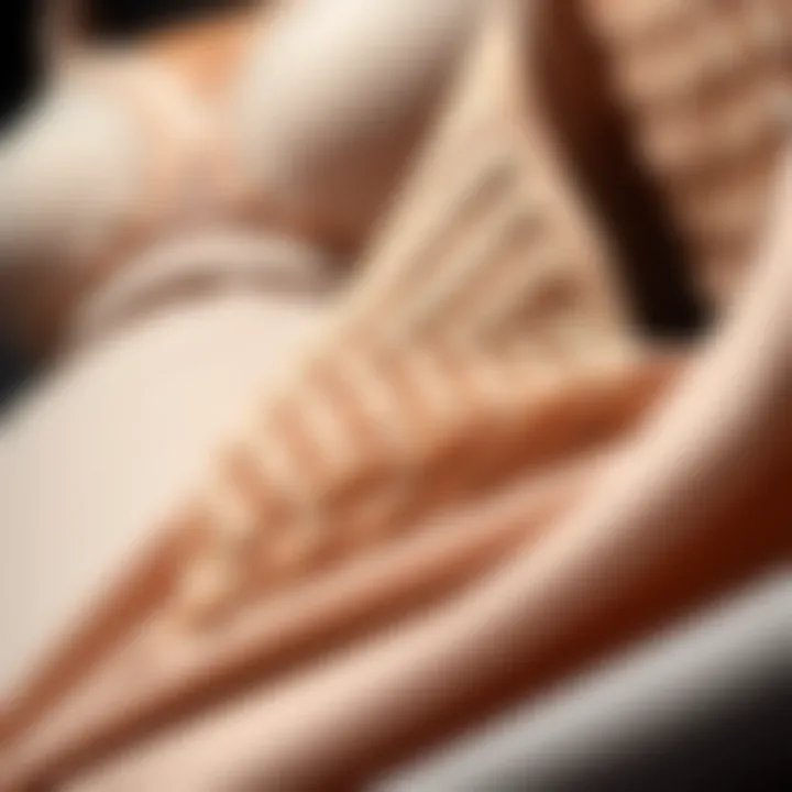 Close-up of intricate details on plus size lingerie fabric