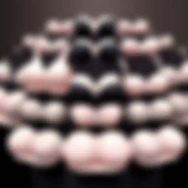 Various types of push up dress inserts displayed