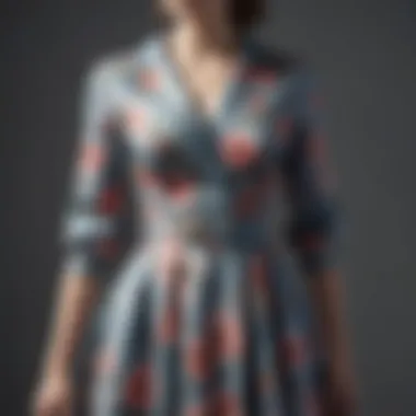 Charming Floral Retro Work Dress Elegant retro dress with floral patterns