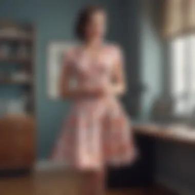 Retro Dress in a Contemporary Office Modern professional setting showcasing a retro outfit