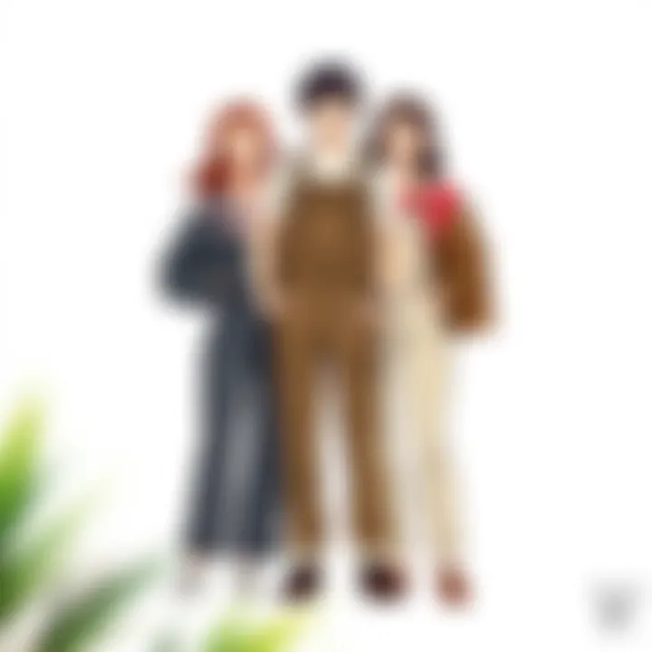 Versatile Styling Options for Slim Fit Bib Overalls Diverse styling options showcasing versatility of slim fit bib overalls