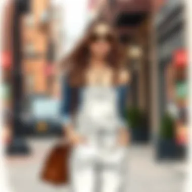 Chic Urban Style with Slim Fit Bib Overalls Elegant slim fit bib overalls styled with accessories in an urban setting