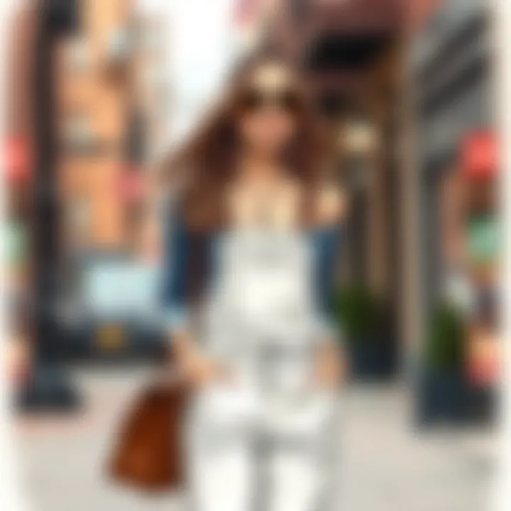 Chic Urban Style with Slim Fit Bib Overalls Elegant slim fit bib overalls styled with accessories in an urban setting