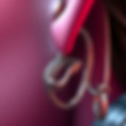 A close-up view of unique snake bite piercing jewelry showcasing intricate designs