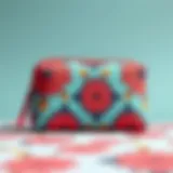 Elegant design of a cute cosmetic bag showcasing vibrant patterns