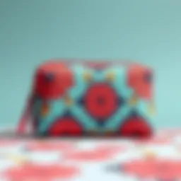 Elegant design of a cute cosmetic bag showcasing vibrant patterns