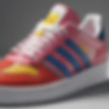 Sneaker Design: The Artistic Touch of Color Blocking Close-up of color block detailing on Adidas sneakers