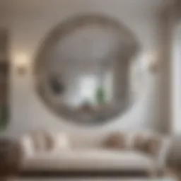 Elegant mirror decal enhancing a modern living room