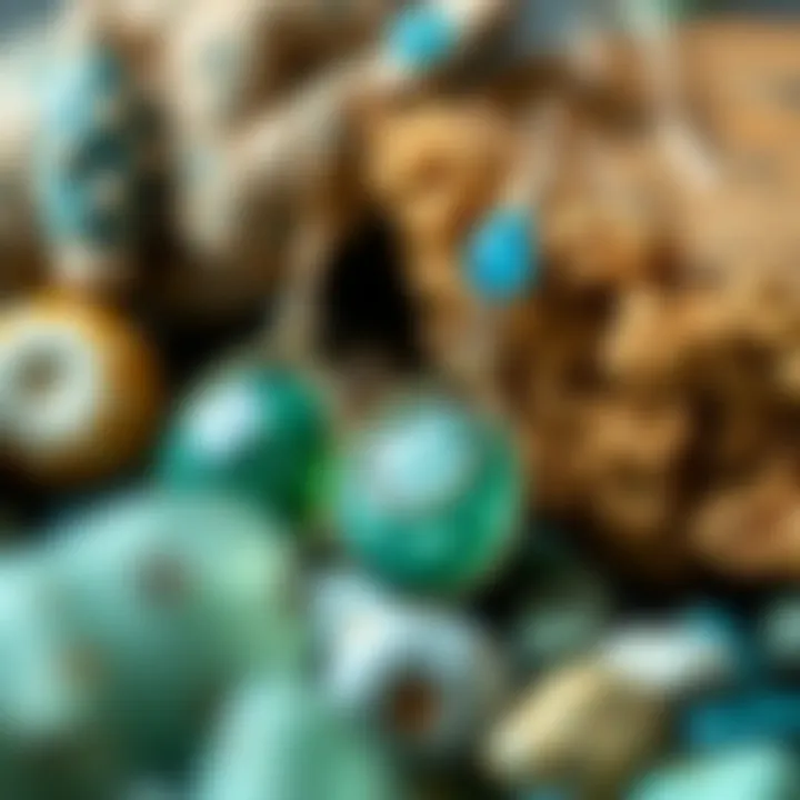 Sustainable Materials in Blue and Green Earrings Natural materials used in the creation of blue and green earrings