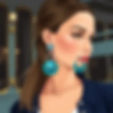 Chic Styling with Blue and Green Earrings Styling blue and green earrings with a chic outfit