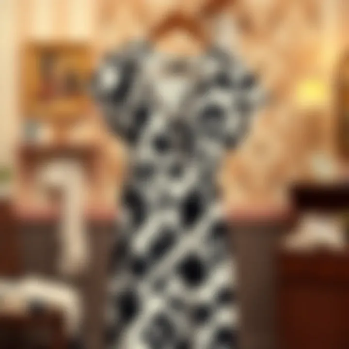 Elegance in Cow Print Nightgowns Elegant cow print nightgown displayed on a vintage hanger