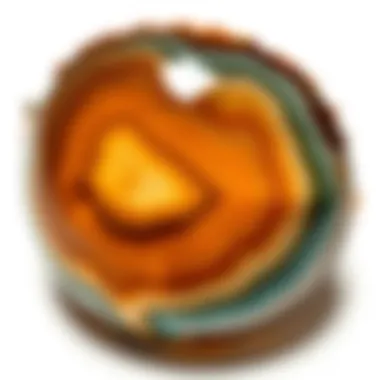 Close-Up of Unique Patterns in Crystal Agate Close-up view highlighting the unique patterns and textures of crystal agate