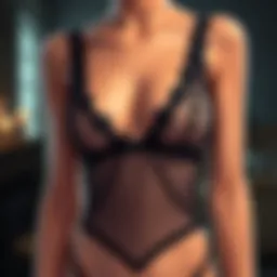 Elegant display of fishnet lingerie showcasing intricate patterns