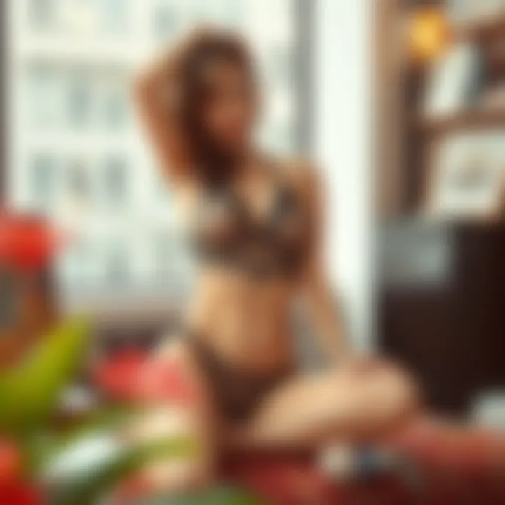 Modern Styling of Fishnet Lingerie with Accessories Stylish setting featuring lingerie with accessories for a modern look