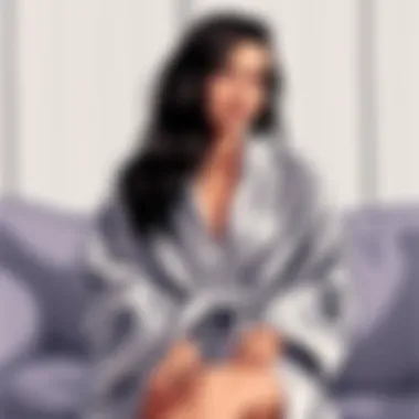 Chic Comfort for Evenings Cozy yet chic bathrobe styled for a casual evening at home