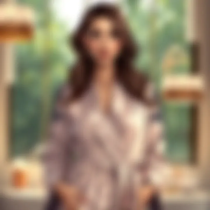 Intricate Satin Sophistication Elegant satin robe adorned with intricate details