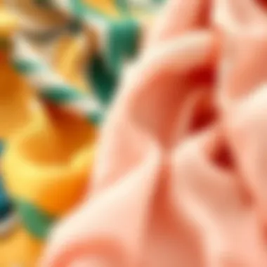 Luxurious Fabrics of Beachwear Close-up of luxurious fabrics used in beach clothing