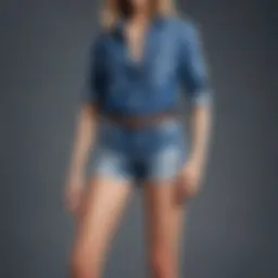 Stylish denim shorts paired with a chic top