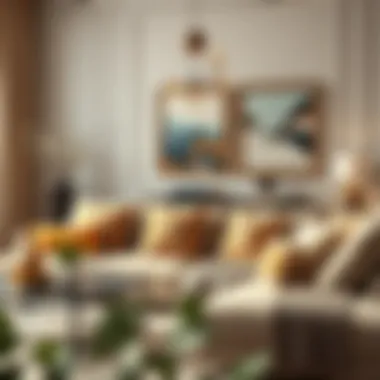 Elegant Living Room with Stylish Pillows Elegant living room featuring stylish throw pillows that enhance the space.