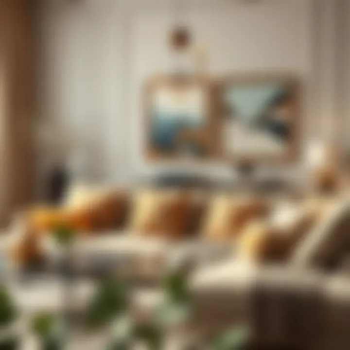 Elegant Living Room with Stylish Pillows Elegant living room featuring stylish throw pillows that enhance the space.