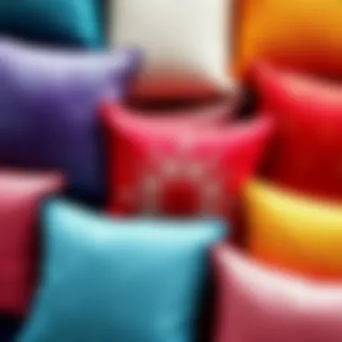 Textured Array of Throw Pillow Covers A vibrant array of textured throw pillow covers showcasing various fabrics.