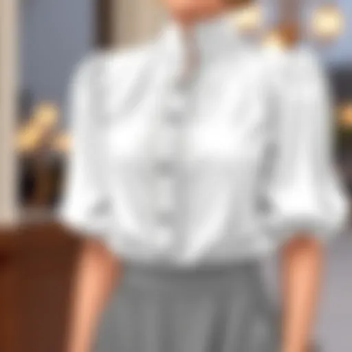 Elegant white blouse with intricate detailing