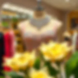 Glamorous bling crop top showcased on a mannequin in a boutique setting