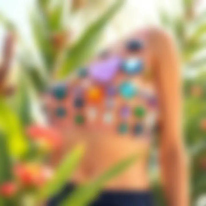 Sustainable Materials for Bling Crop Tops Sustainable materials used in the production of bling crop tops showing eco-friendly options