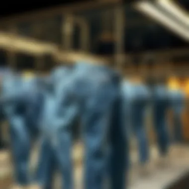 The Evolution of Blue Jeans Through the Ages Historical blue jeans on display, showcasing their evolution over the decades.