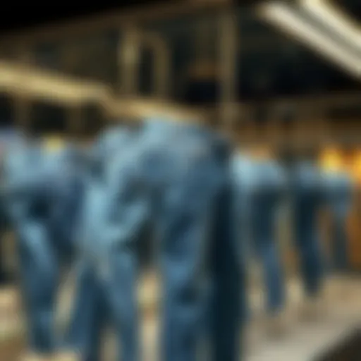 The Evolution of Blue Jeans Through the Ages Historical blue jeans on display, showcasing their evolution over the decades.