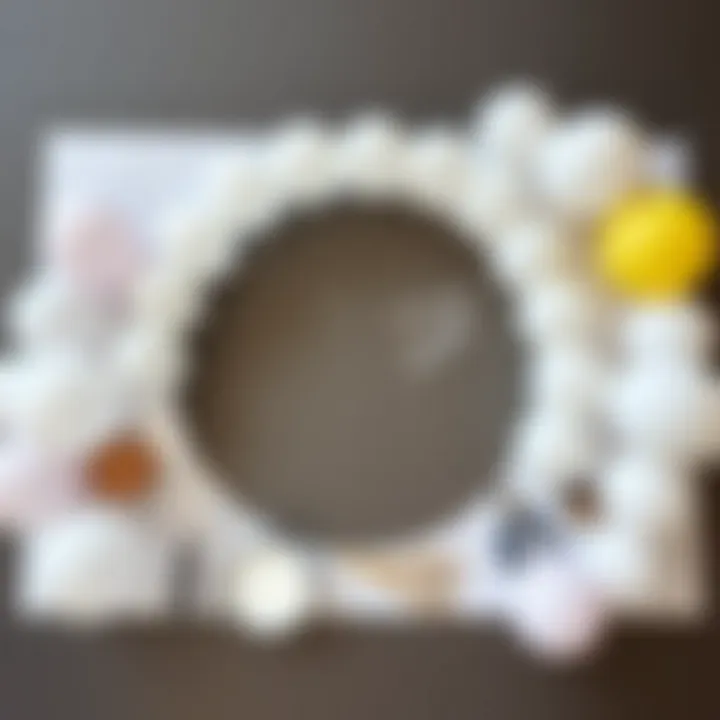 Materials laid out for constructing a circular balloon arch frame