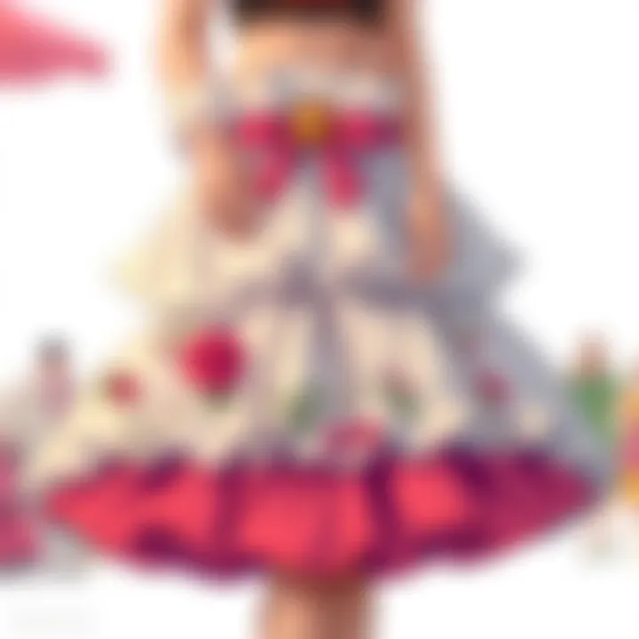 Cultural Influences on Puffy Underskirt Design An artistic representation of cultural influences on the design of puffy underskirts.