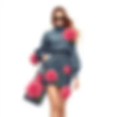Contemporary Outfit with 3D Rose Fabric Fashion design featuring 3D rose fabric in a contemporary outfit