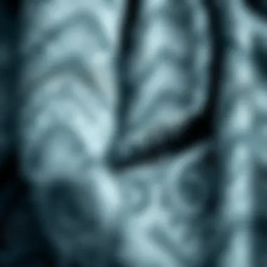 Intricate Fabric Textures and Patterns Close-up of fabric textures used in draped asymmetrical dresses