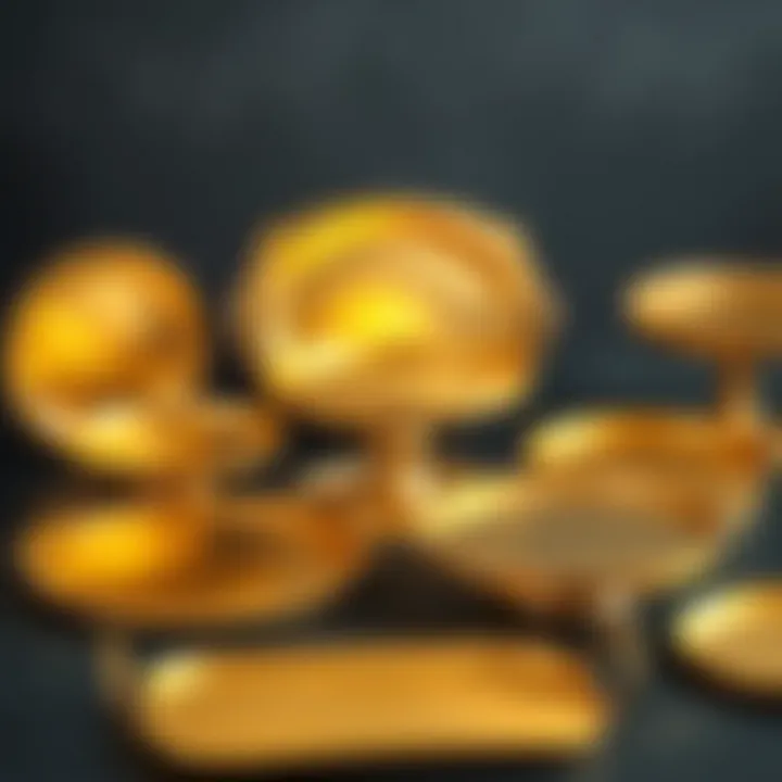 Variety of gold trays showcasing different designs and sizes