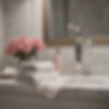Luxurious Powder Room Decor Elegant arrangement of paper guest towels in a luxurious powder room setting