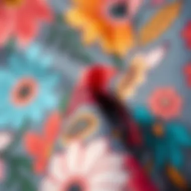 Close-up of Bohemian Floral Textile Close-up of bohemian floral textile