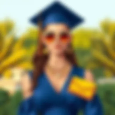 Stylish accessories complementing a graduation dress