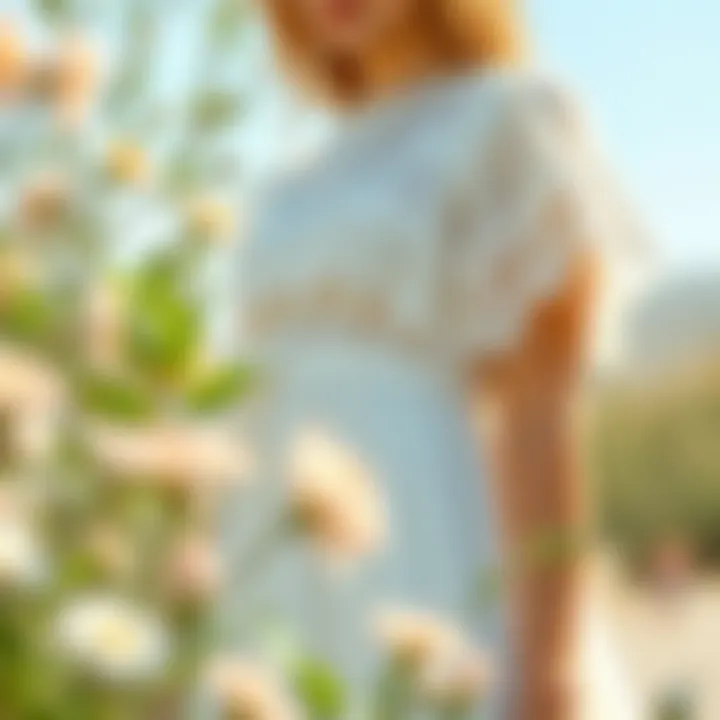 Sustainable Fashion Elements Sustainable fashion elements represented with a white summer lace dress