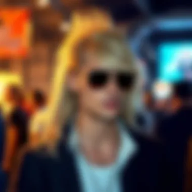 Mullet Wig as a Fashion Statement A stylish individual donning a mullet wig at a trendy event