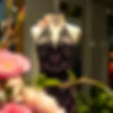 Elegant paisley halter dress showcased on a mannequin