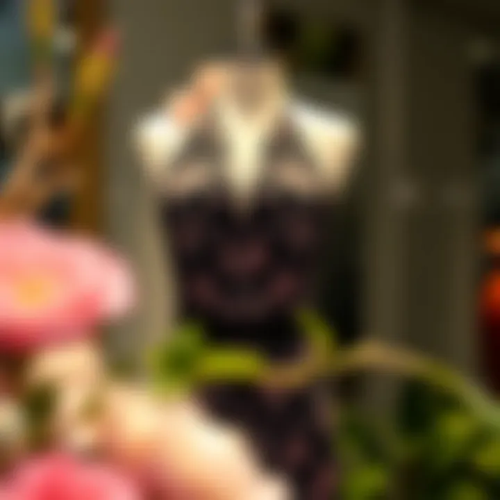 Elegant Display of a Paisley Halter Dress Elegant paisley halter dress showcased on a mannequin